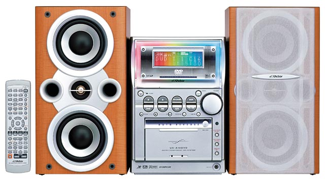 ビクター、レインボーイルミネーションのDVDミニコンポ