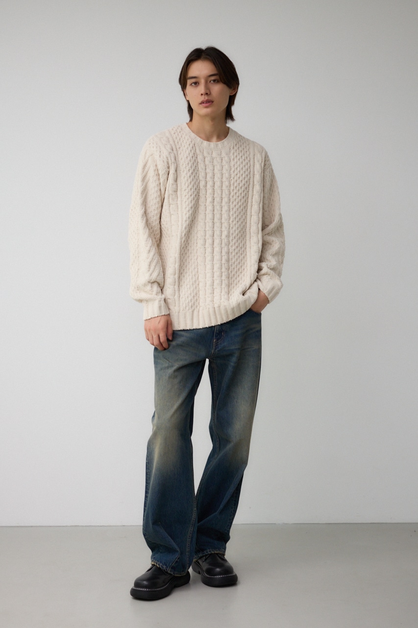 シェニールケーブルニット｜MEN｜251HAB70-021I｜AZUL BY MOUSSY