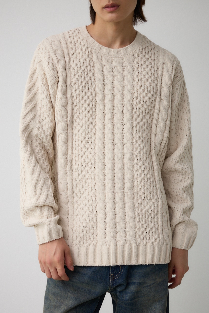 シェニールケーブルニット｜MEN｜251HAB70-021I｜AZUL BY MOUSSY