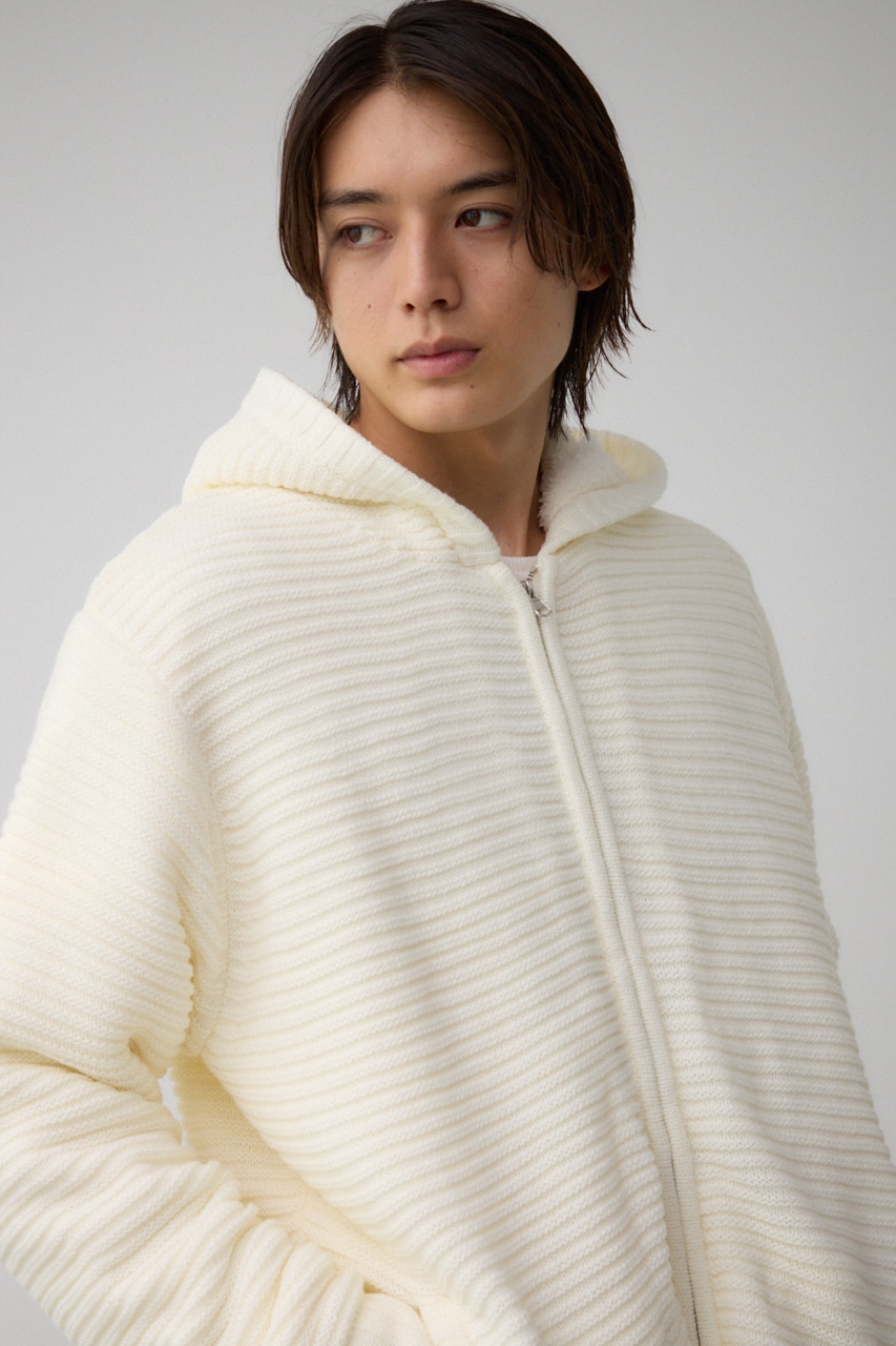 ガーターボアジップフーディーニット｜MEN｜251HAB70-400I｜AZUL BY