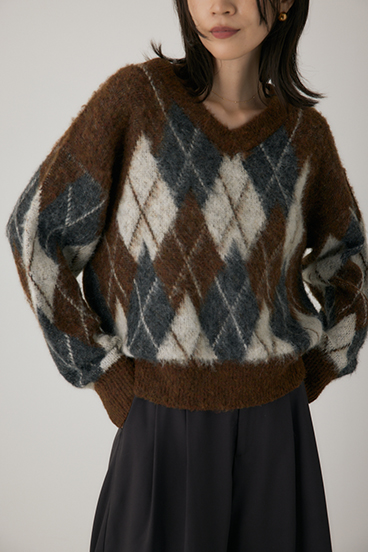 crie conforto】ヘアリーアーガイルニット｜WOMEN｜254IAT70-0891