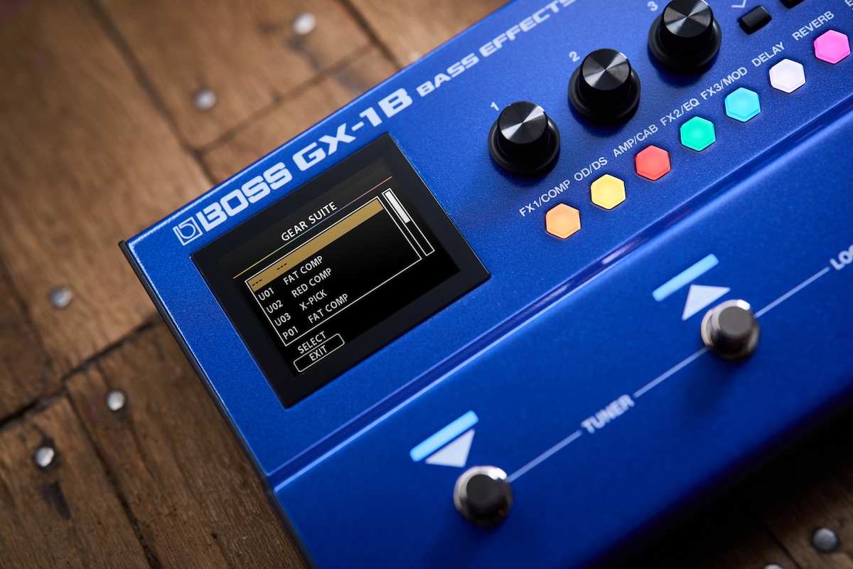 BOSS、ベース用マルチ・エフェクター「GX-1B」を発表。高品位な