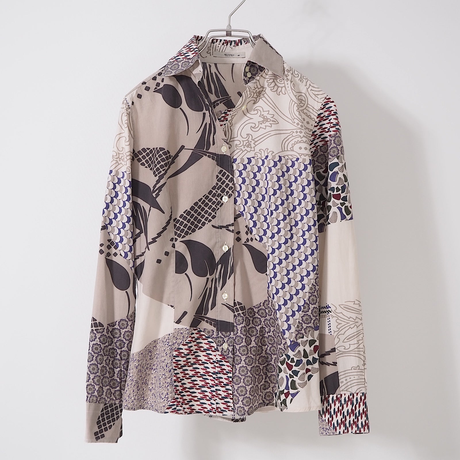 エトロ ETRO イタリア製 ペイズリー柄 長袖シャツ 40 マルチカラー