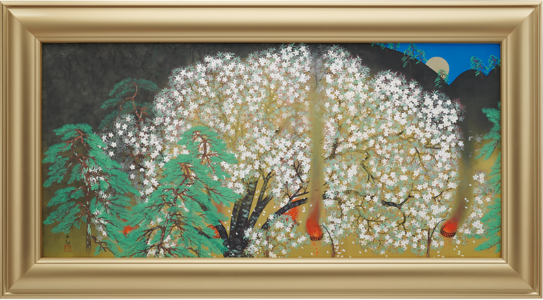 油絵 絵画 【夜桜の三日月】 油絵 絵画 【夜桜の三日月】 | HIROSHI1990