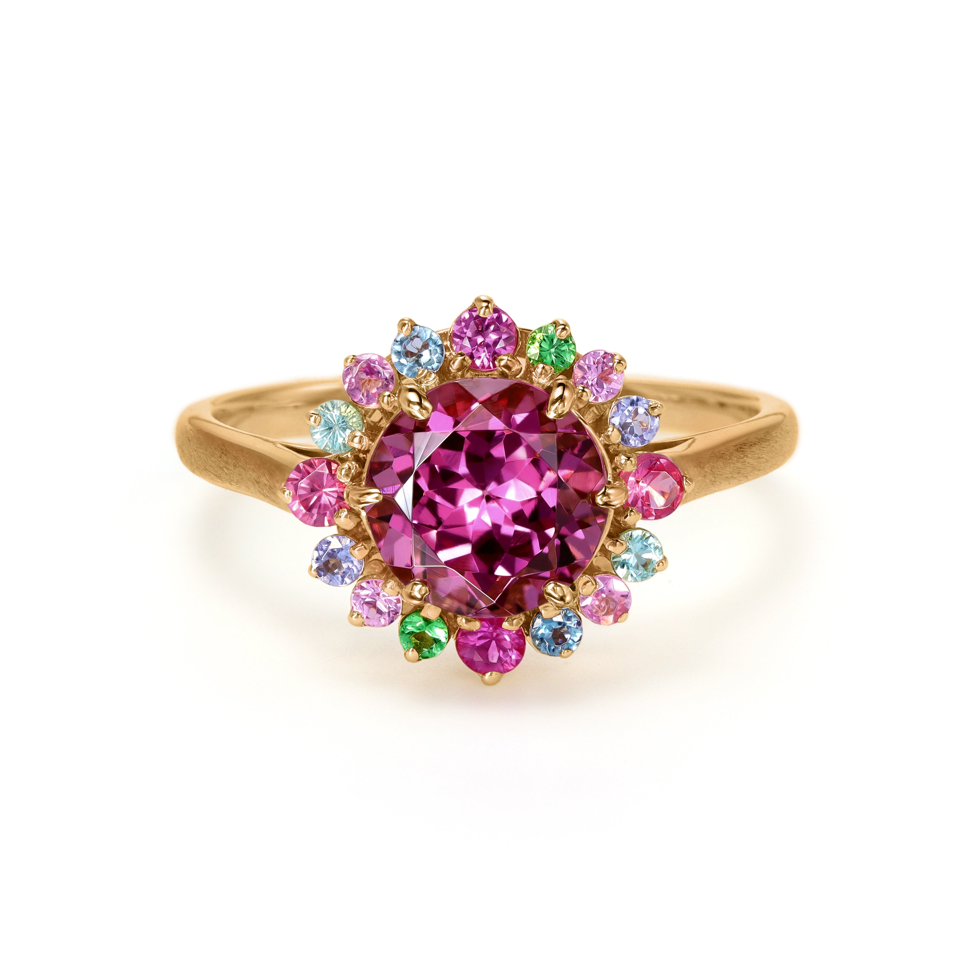 ビズー公式】ディープマラヤガーネット K18(18金) PT リング