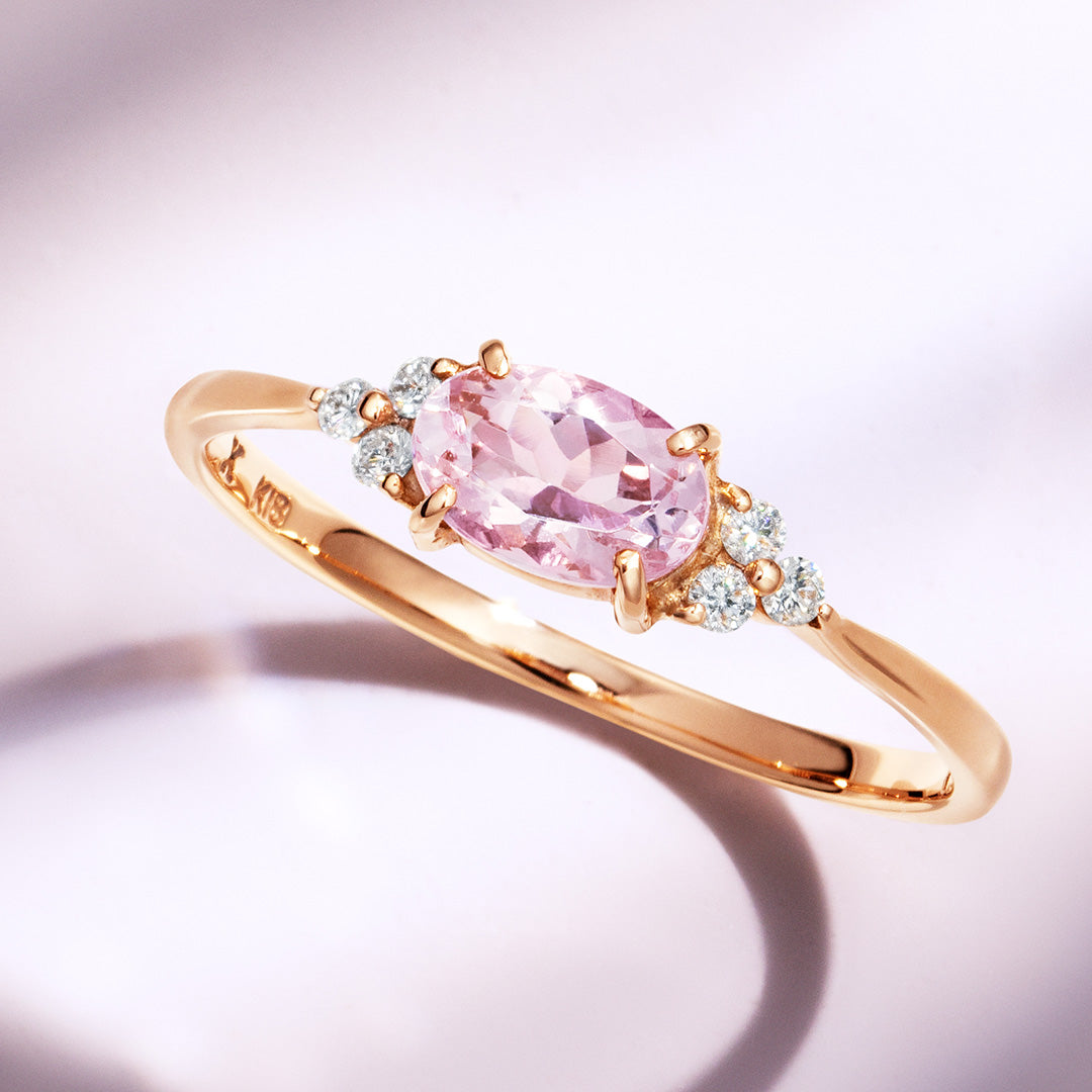 ビズー公式】モルガナイト ダイヤモンド K18(18金) リング フラヴィ