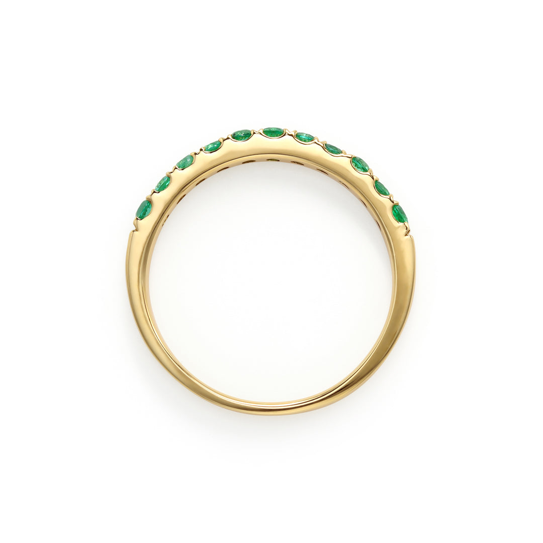 ビズー公式】エメラルド 11石 ハーフ エタニティ K18(18金) リング