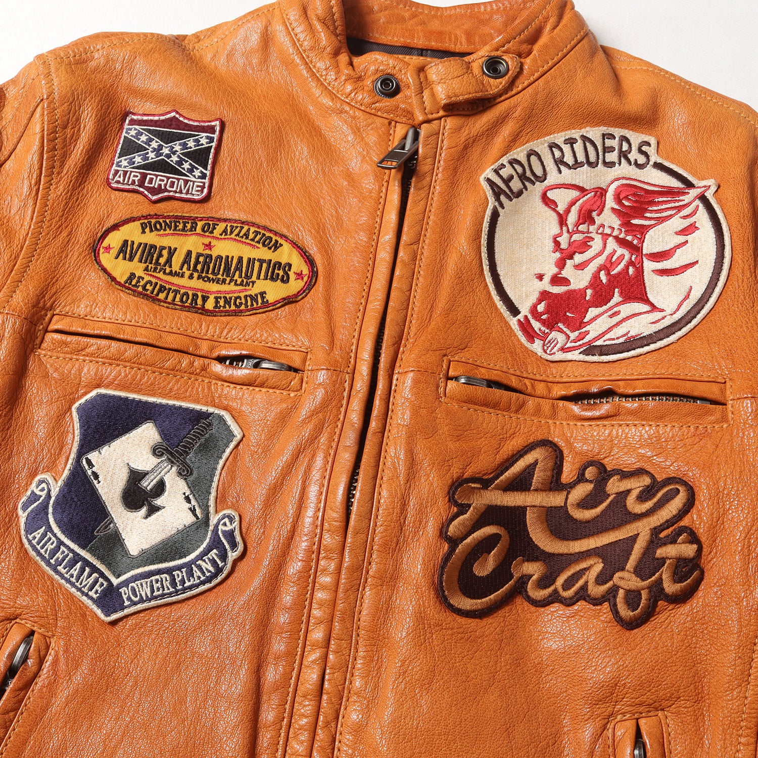 AVIREX (アヴィレックス) 純正カスタム ゴートスキンレザー シングル