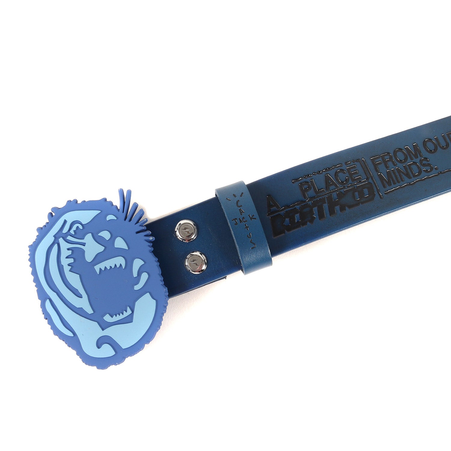 21SS ×fragment design タイガー バックル 型押しロゴ レザー ベルト