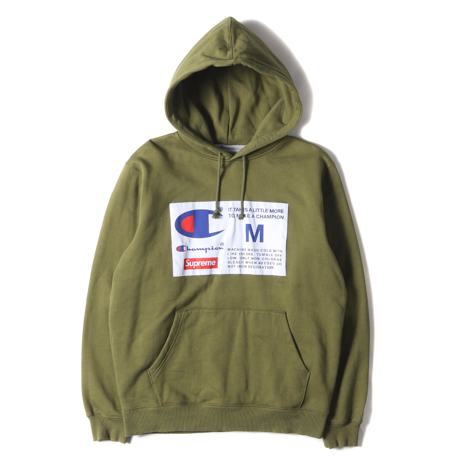 18AW ×Champion ビッグラベル スウェットパーカー(Label Hooded
