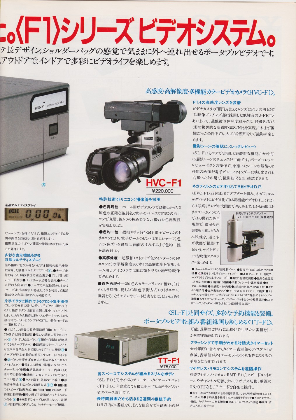 SL-F1 / HVC-F1 / TT-F1 1981年7月 | ソニー坊やと呼ばれた男