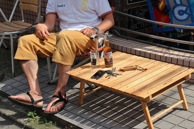 USA製◾️BlueRidgeChairWorks 木製カロリナスナックテーブル Blue