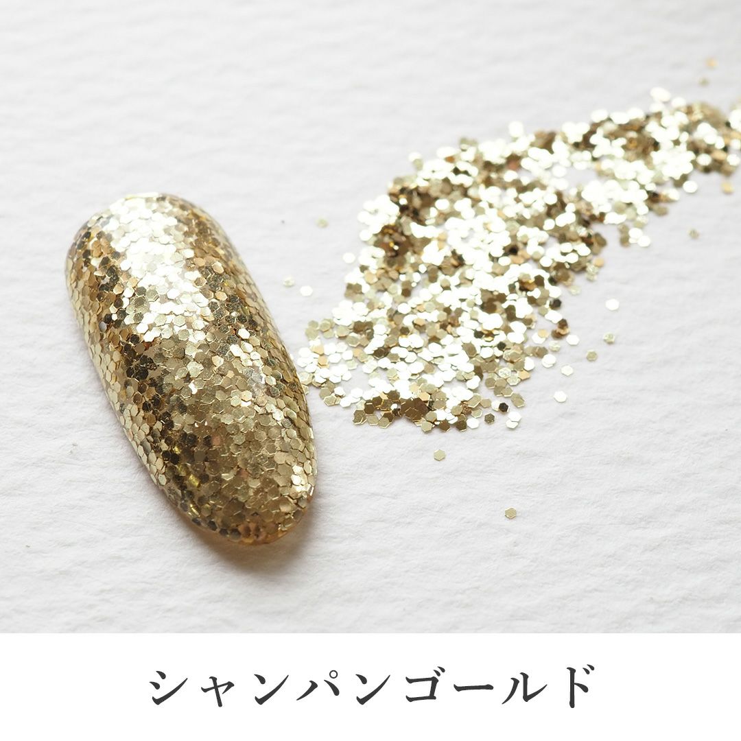 グリッター ゴールド シルバー 系 0.6mm 六角 約2g入り | BLAZE