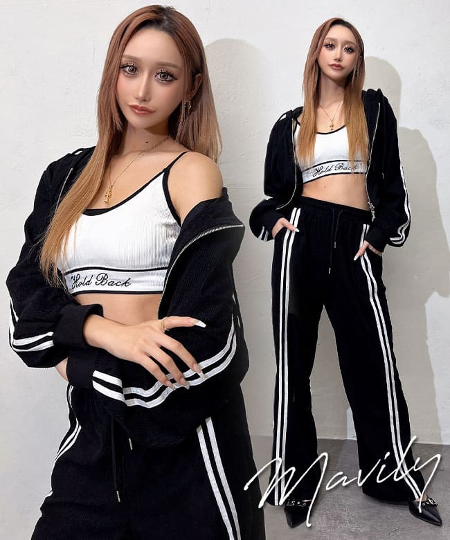 ZIP付きサイドラインセットアップ | レディースギャルファッション通販