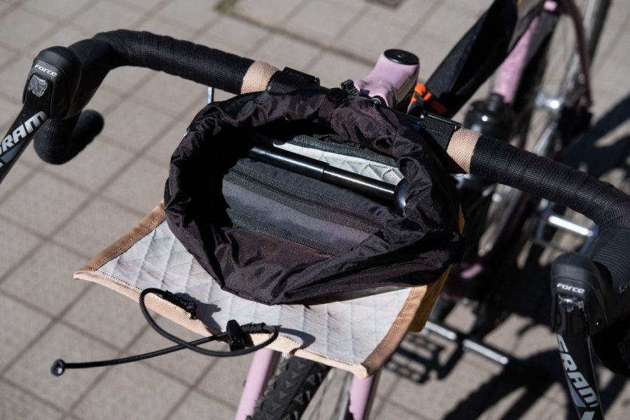 OUTER SHELL ADVENTURE* drawcord handlebar bag (olive drab） - BLUE