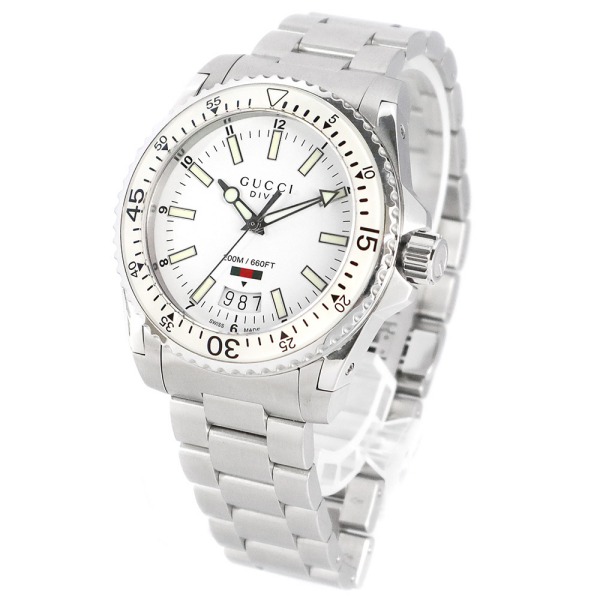 Brandol / GUCCI グッチ メンズ腕時計 DIVE ダイブ 40mm ホワイト