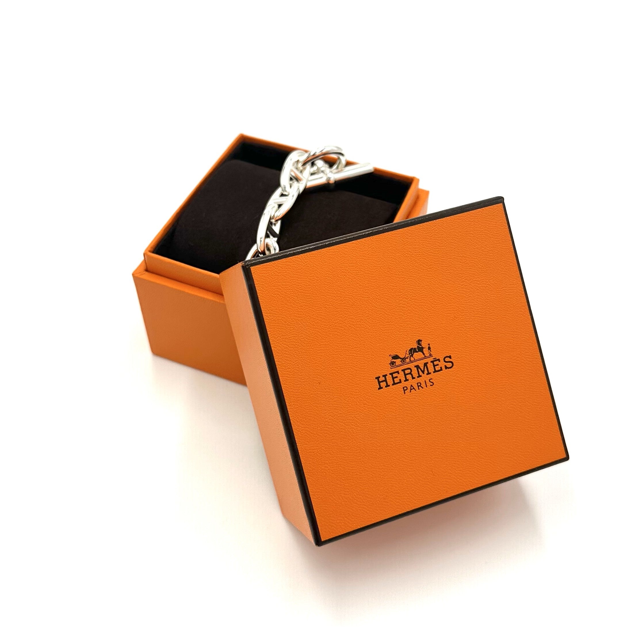 HERMES エルメス シェーヌダンクル ブレスレット GM12コマ 鑑定書付き