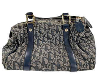 トロッター キャンバス レザー ネイビー ベージュ ボストンバッグ|古い