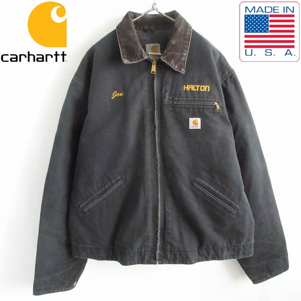 USA製 carhartt デトロイト ジャケット J01 黒 フェード ブラック XL
