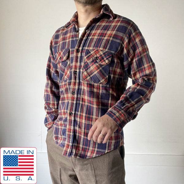 70s-80s USA製 ネルシャツ | ビンテージ チェック柄 - 札幌 ビンテージ