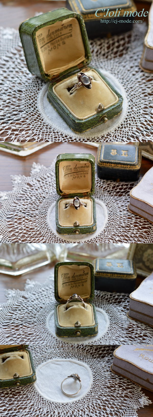 A-156 フランスアンティークリング 天然石シルバーリング