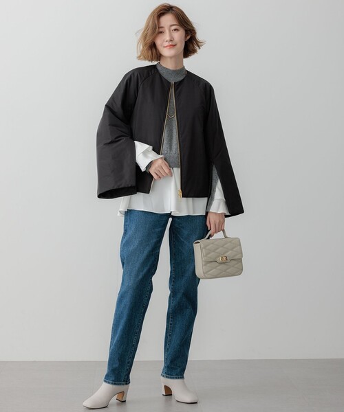 セール】【23区×Oggiコラボ】フレアサテンコンビ ラメニット（ニット