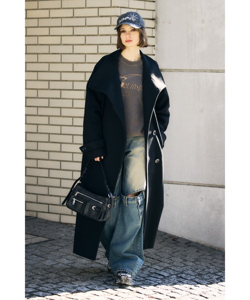 SLY（スライ）の「WIDE STAND NECK LONG COAT ワイド スタンド ネック