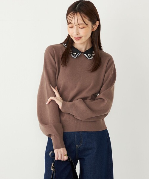 SHIPS Colors:〈手洗い可能〉ビジュー カラー ニット◇（ニット