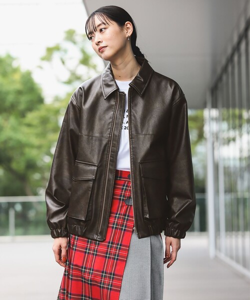 Ray BEAMS（レイビームス）の「フェイクレザー フライト ジャケット