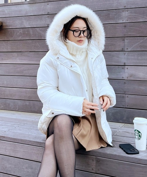 セール】【ZOZO限定】フードファーパフィージャケット（ダウン