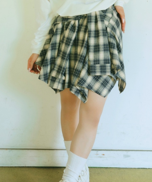 セール】【LTXC】腰巻き風チェックキュロット（その他パンツ