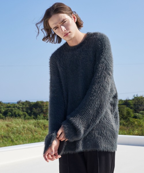 JULLIN】 shaggy loose crewneck knit / シャギールーズクルーネック