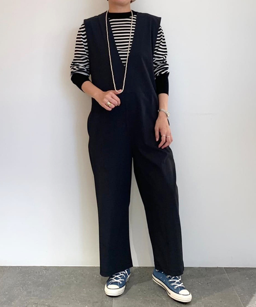 FRAMeWORK（フレームワーク）の「Vネックオールインワン（つなぎ