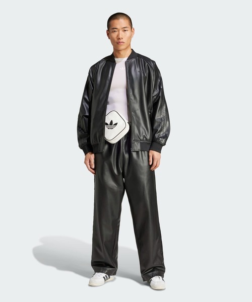 adidas フェイクレザー トラックパンツ 黒 L 【公式通販】