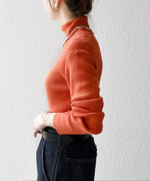 SHIPS any:〈手洗い可能〉デリケート リブ タートルネック ニット プル