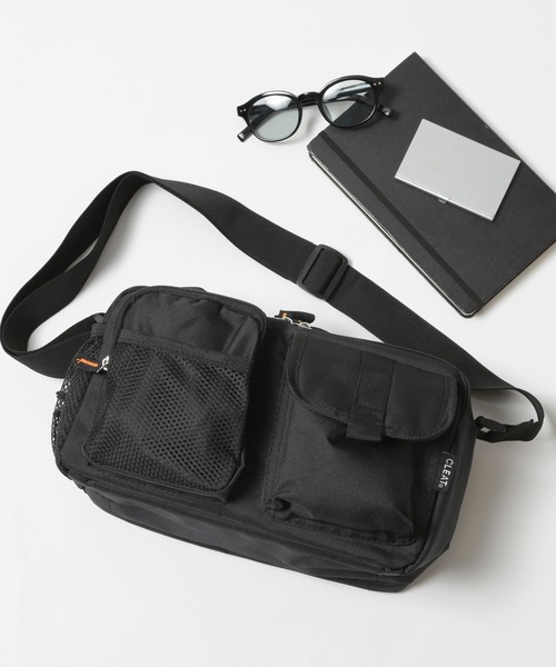 セール】【SETUP7】ユニセックス 6ポケット多機能ショルダーバッグ