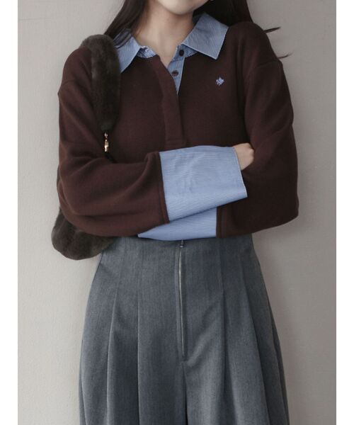 POLO BCSコラボ】シャツカラーカフスニットプルオーバー（ニット