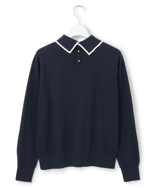 洗える】ウーステッドウール ポロニット（ニット/セーター）｜23区 L