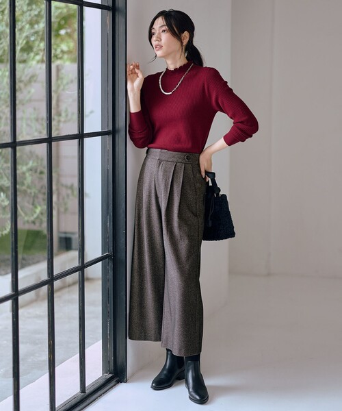 セール】【6色展開】フリルネックニット（ニット/セーター）｜ANY