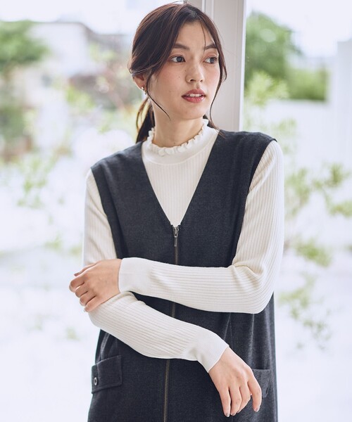 セール】【6色展開】フリルネックニット（ニット/セーター）｜ANY