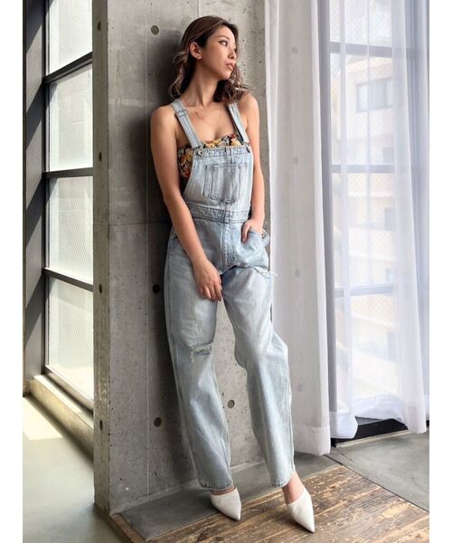 GYDA（ジェイダ）の「ダメージルーズデニムサロペット（サロペット