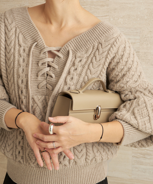 セール】2WAY レースアップ アランプルオーバー（ニット/セーター