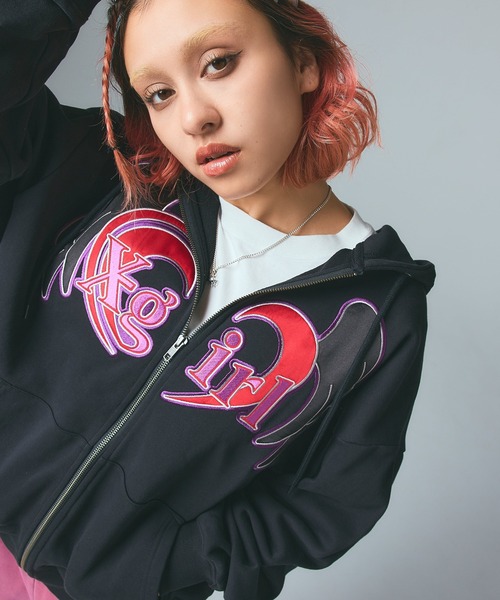 HEART AND WING ZIP UP SWEAT HOODIE（パーカー）｜X-girl（エックス