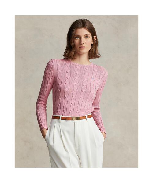 ケーブルニット コットン クルーネック セーター（ニット/セーター