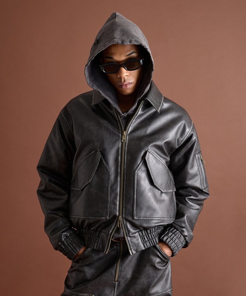 ANDER HUNK（アンダーハンク）の「Artificial Grain Flight Blouson