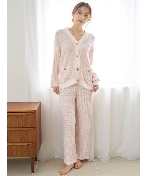 セール】ラメニットツイードカーディガン（ルームウェア/パジャマ
