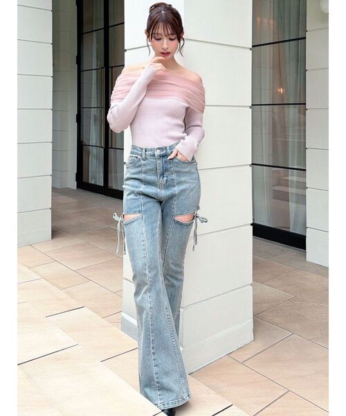 RESEXXY（リゼクシー）の「【追加生産分】カットアウトリボンデニム