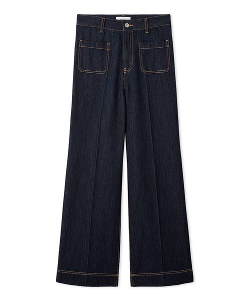 パッチポケットデザインシガレットデニムパンツ（デニムパンツ）｜Mila