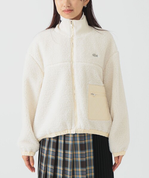 セール】LACOSTE / リブニット スタンドカラー ボアジャケット