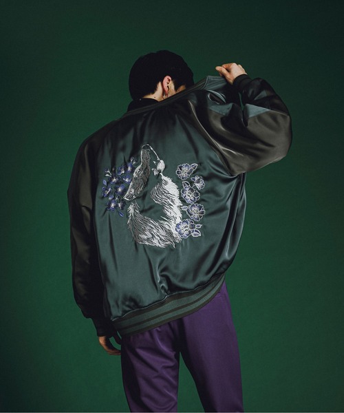 ウルフ刺繍スカジャン（スカジャン）｜Ellno Loset（エルノロゼット